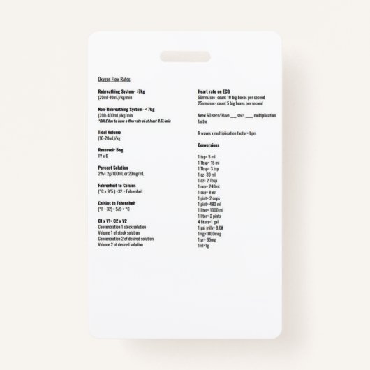 Labels voor zuurstofdebiet en conversie badge (Voorkant)