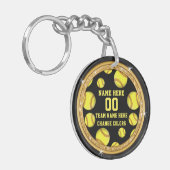 Labels voor zwarte en gouden washandtas sleutelhanger (Voorkant Links)