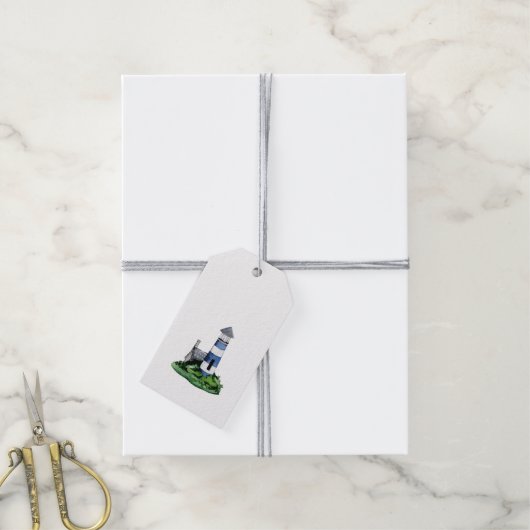 Labels vuurtoren cadeaulabel (Met Touw)