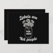 Labels Zijn Voor Potten Niet Mensen Bloemen Briefkaart (Voorkant / Achterkant)