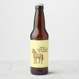 Labelsets met motiverende tekst en paard bier etiket