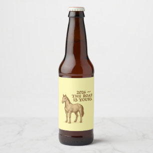 Labelsets met motiverende tekst en paard bier etiket