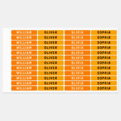 (Labeltjes in oranje waterdicht) Naam kind kleding Labels (Vel)