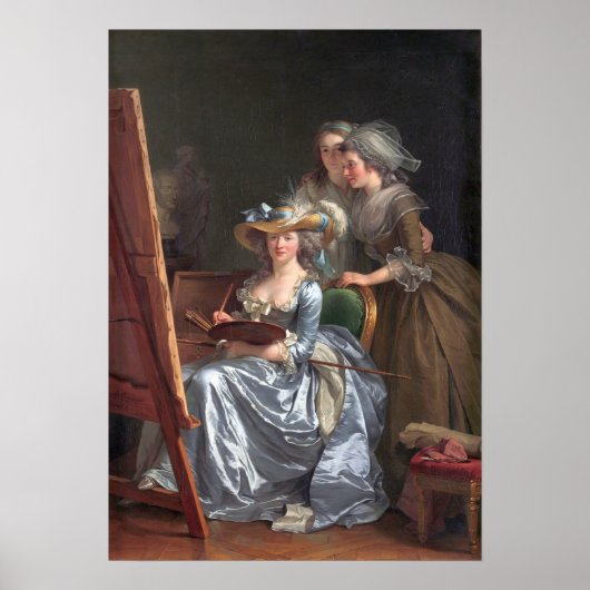 Labille-Guiard - zelf-portret met twee studenten Poster (Voorkant)