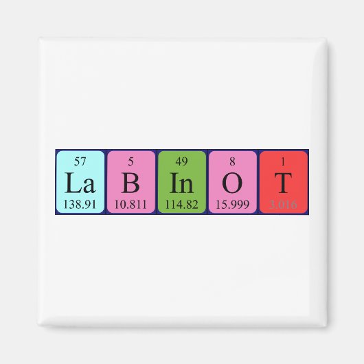 Labinot periodiek table name magnet (Voorkant)