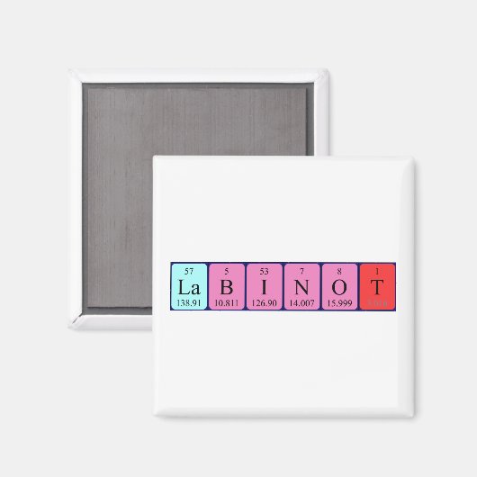 Labinot periodiek table name magnet (Voorkant / Achterkant)