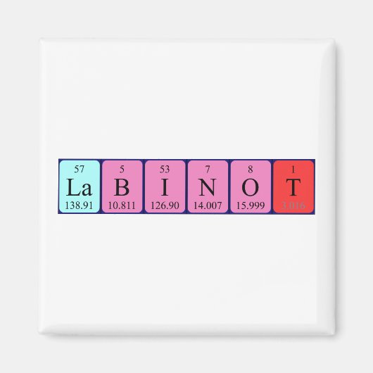 Labinot periodiek table name magnet (Voorkant)