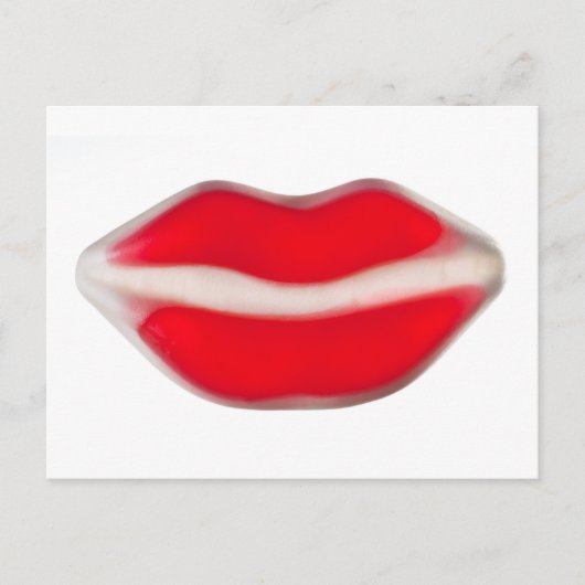Labios rojos dulces de gelatina briefkaart (Voorkant)