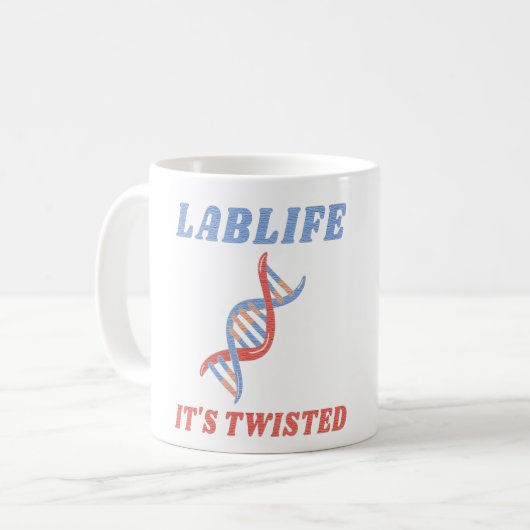 LABLife HET IS TWISTEERD - TWISTEERD DNA Koffiemok (Voorkant links)