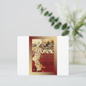 LaBoheme ~ Puccini Opera 1896 w/Achtergrond Briefkaart (Staand voorkant)