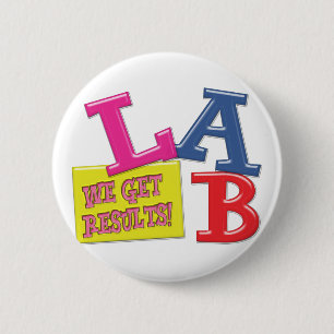 LABOMOTTO - WE KRIJGEN RESULTATEN - MEDISCHE LABOR RONDE BUTTON 5,7 CM