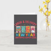 Labor &amp; Delivery 2026 New Year Welcome Committ Kaart (Gele Bloem)