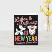 Labor &amp; Delivery 2026 New Year Welcome Committ Kaart (Gele Bloem)