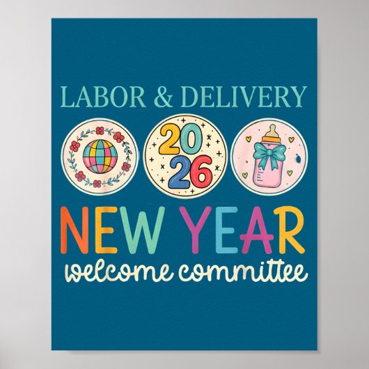Labor &amp; Delivery 2026 New Year Welcome Committ Poster (Voorkant)