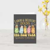 Labor And Delivery 2026 New Year Welcome Committee Kaart (Gele Bloem)