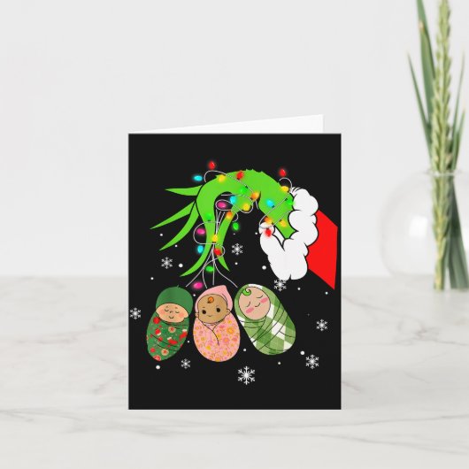 Labor And Delivery Nurse Christmas Lights Snowflak Kaart (Voorkant)