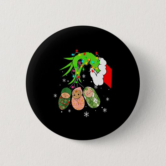 Labor And Delivery Nurse Christmas Lights Snowflak Ronde Button 5,7 Cm (Voorkant)