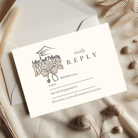 Labor and Delivery Nurse Graduation Party RSVP Kaartje