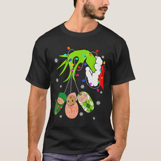 Labor And Delivery Nurse Merry Christmas Xmas Ligh T-shirt (Voorkant)