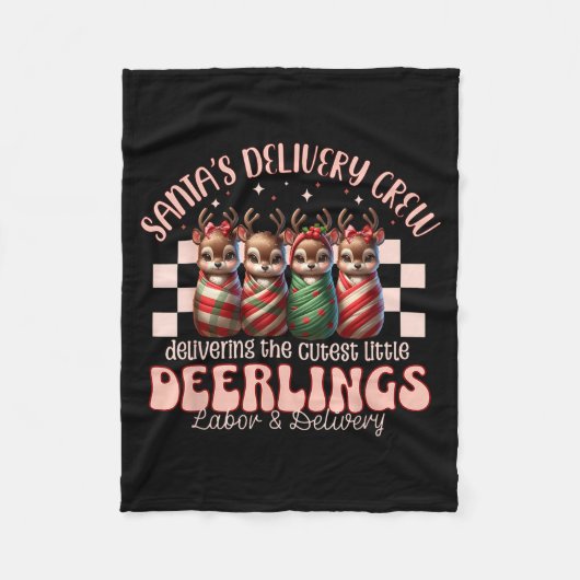 Labor And Delivery Reindeer Swaddle Christmas L&am Fleece Deken (Voorkant)