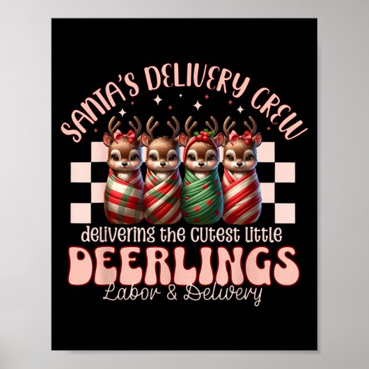 Labor And Delivery Reindeer Swaddle Christmas L&am Poster (Voorkant)