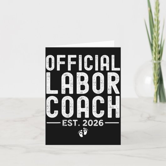 Labor Coach Est 2026 Expecting New Mom Dad Baby Sh Kaart (Voorkant)