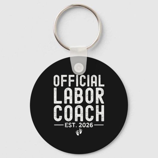 Labor Coach Est 2026 Expecting New Mom Dad Baby Sh Sleutelhanger (Voorkant)