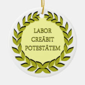 LABOR CREĀBIT POTESTĀTEM KERAMISCH ORNAMENT (Voorkant)