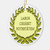 LABOR CREĀBIT POTESTĀTEM KERAMISCH ORNAMENT (Links)