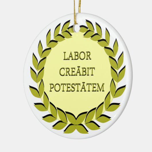 LABOR CREĀBIT POTESTĀTEM KERAMISCH ORNAMENT (Links)