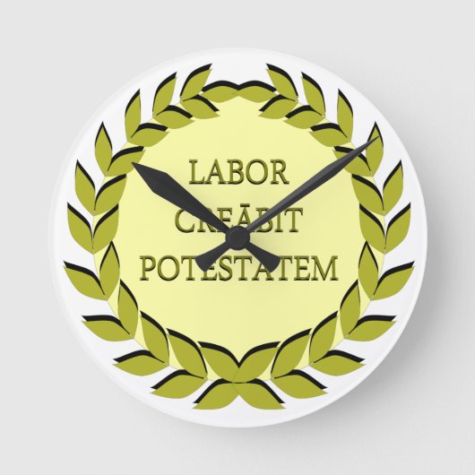 LABOR CREĀBIT POTESTĀTEM RONDE KLOK (Voorkant)