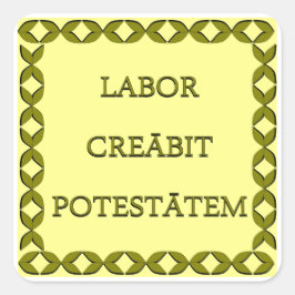 LABOR CREĀBIT POTESTĀTEM VIERKANTE STICKER