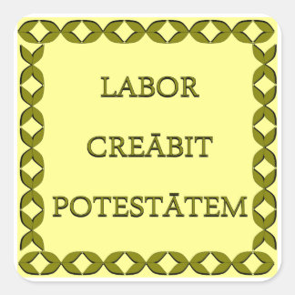 LABOR CREĀBIT POTESTĀTEM VIERKANTE STICKER