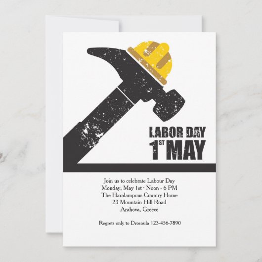 Labor Day 1 mei uitnodiging (Voorkant)
