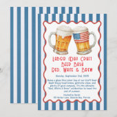 Labor Day Ambachtelijk Bier Bash – Rood, Wit, bier Kaart (Voorkant / Achterkant)