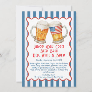 Labor Day Ambachtelijk Bier Bash – Rood, Wit, bier Kaart