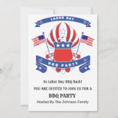 Labor Day Amerikaanse Adelaar BBQ-feest Kaart (Voorkant)