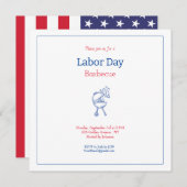 Labor Day Barbecue Feest Minimalistisch Kaart (Voorkant / Achterkant)
