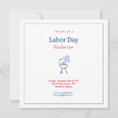 Labor Day Barbecue Feest Minimalistisch Kaart (Voorkant)