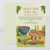 Labor Day BBQ Bier Uitnodiging – Patriottische Pic (Voorkant / Achterkant)