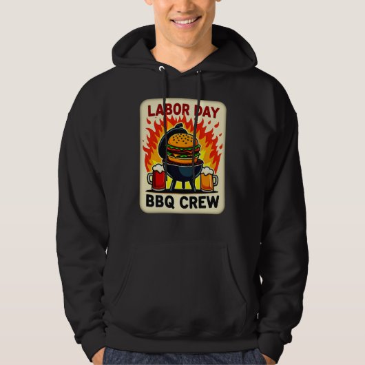 Labor Day BBQ Crew Flame Grill Shirt – Worker Holi (Voorkant)