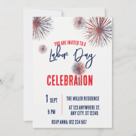 Labor Day BBQ-feest Rode Witte Blauwe Patriottisch Kaart