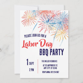 Labor Day BBQ-feest Rood Wit Blauw Patriottisch Kaart