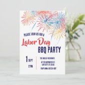 Labor Day BBQ-feest Rood Wit Blauw Patriottisch Kaart (Staand voorkant)