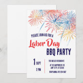Labor Day BBQ-feest Rood Wit Blauw Patriottisch Kaart (Voorkant / Achterkant)