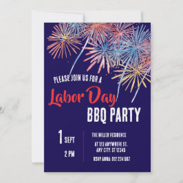 Labor Day BBQ-feest Rood Wit Blauw Patriottisch Kaart