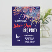 Labor Day BBQ-feest Rood Wit Blauw Patriottisch Kaart (Staand voorkant)
