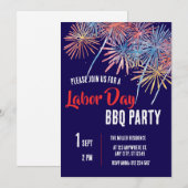 Labor Day BBQ-feest Rood Wit Blauw Patriottisch Kaart (Voorkant / Achterkant)