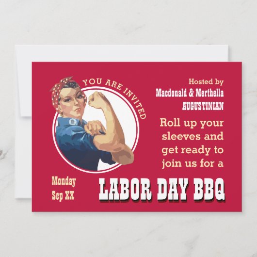 LABOR DAY BBQ Rosie Riveter Kaart (Voorkant)