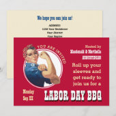 LABOR DAY BBQ Rosie Riveter Kaart (Voorkant / Achterkant)
